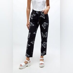 PacSun Black Butterfly High Waisted Straight Leg Jeans - Women’s Size 27